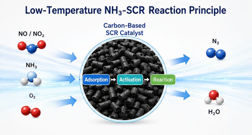 Low-temperature SCR DeNOx catalyst NH3-SCR reaction mechanism