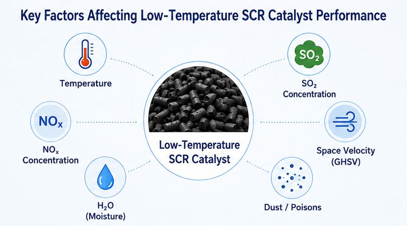 Key flue gas parameters affecting low-temperature SCR DeNOx catalyst performance