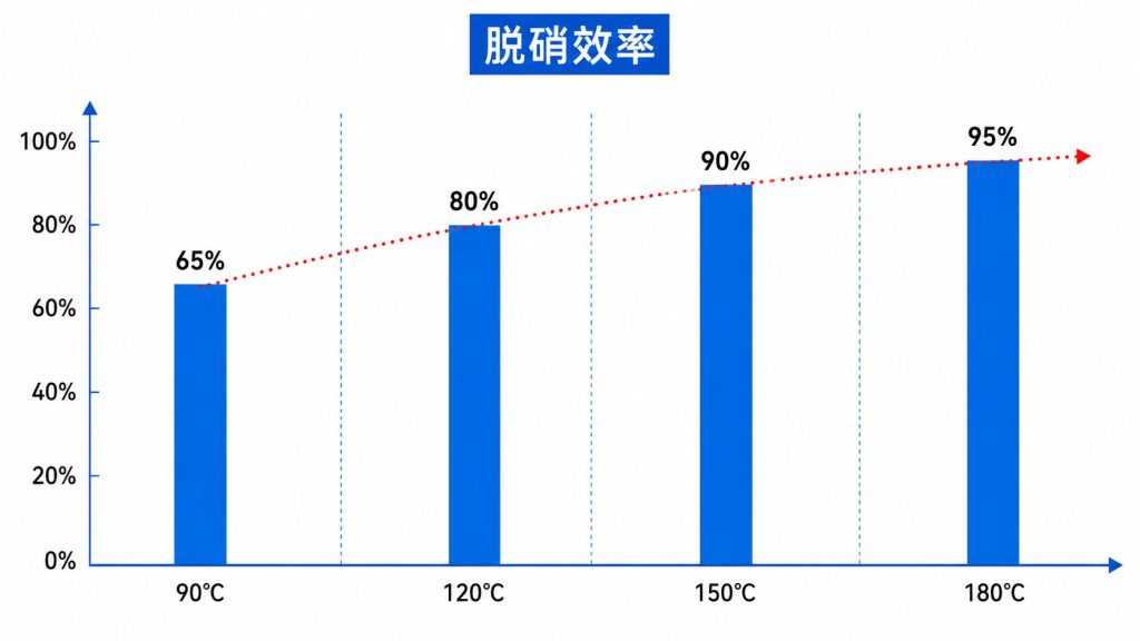达奇科技低温SCR催化剂90至180℃脱硝效率测试曲线