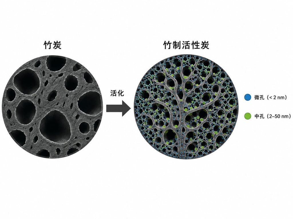 活化前后孔结构对比