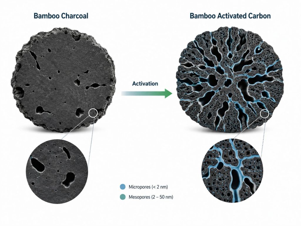 Pore structure of bamboo activated carbon