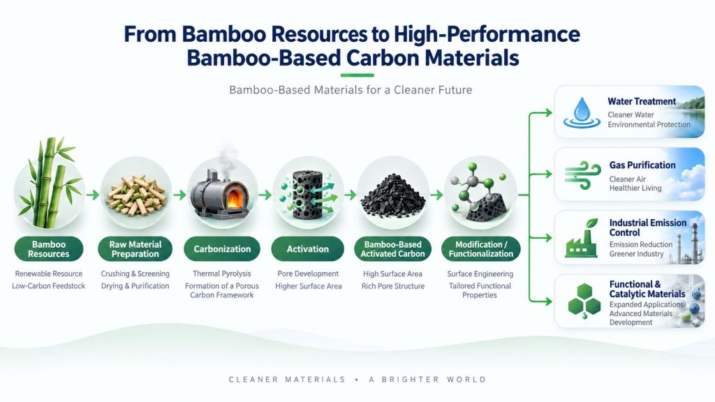 Value chain from bamboo resources to bamboo-based activated carbon and advanced functional carbon materials Suggested