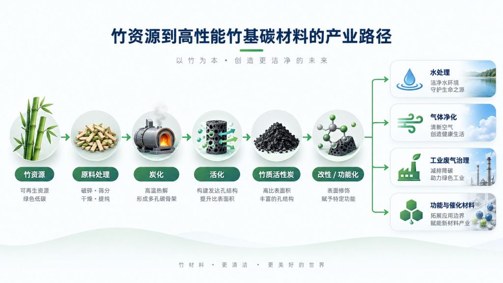 从竹资源到竹质活性炭及高性能竹基碳材料的产业路径