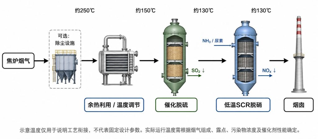 焦炉烟气脱硫脱硝流程图